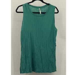 Tresics Women's 100% Rayon Pullover Scoop Neck Tank Top Sleeveless Size L Teal